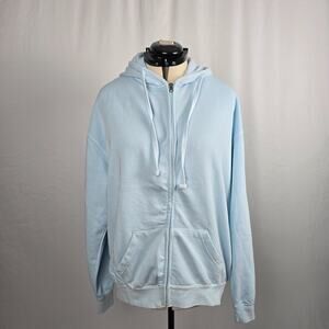 Authentic Wear U.S. Vintage Collection Zip Up Hoodie Women's L Pool Day Blue NWT
